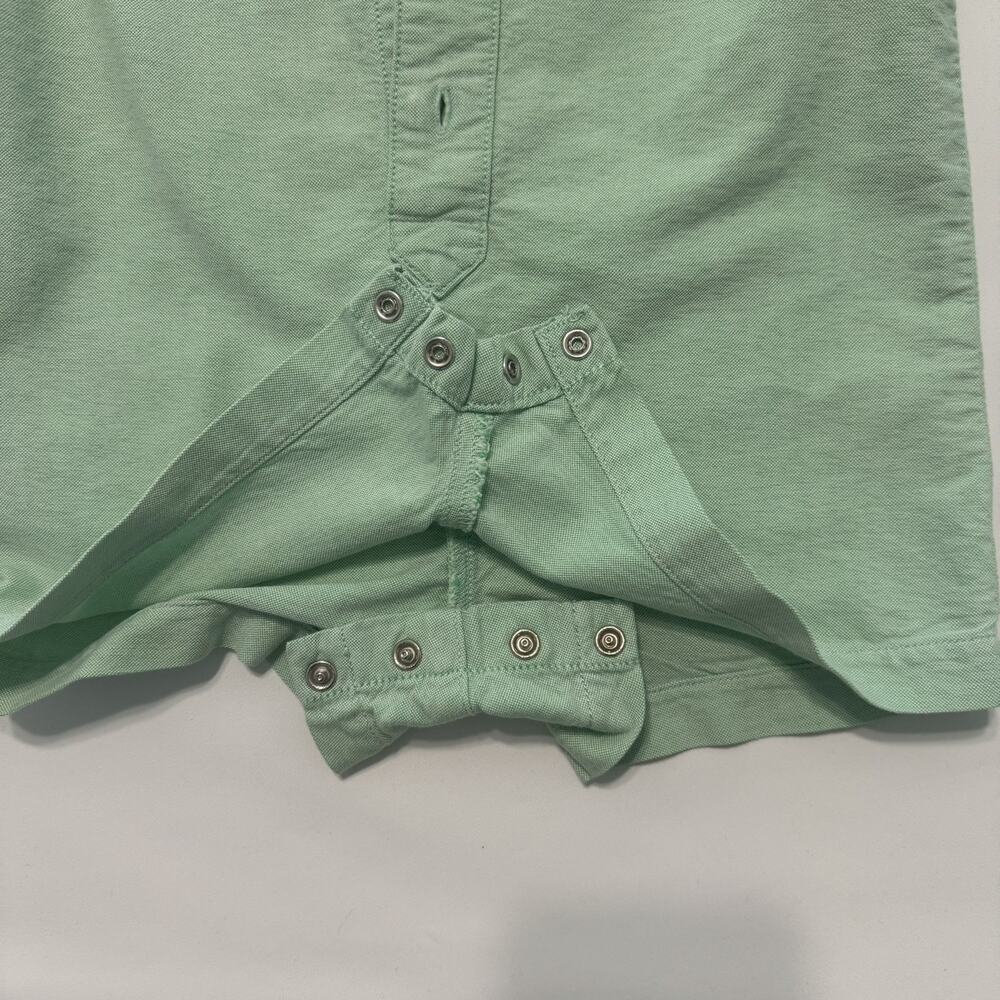 Ralph Lauren Vintage Boys Green Oxford Pony Logo Button Down Romper, Green ,12M - Picture 8 of 10